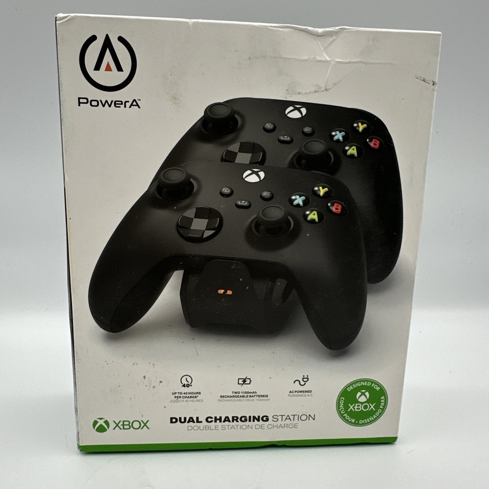 PowerA Dual Charging Station For Xbox (Black)  Joystick Charger NEW